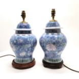 Pair of ceramic oriental style lamp bases. 46cm high. In overall good used condition.