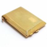1927 9ct hallmarked gold match book vesta case by Payton, Pepper & Sons Ltd - 6cm x 4.3cm & 37.1g