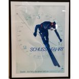 Paramount Schuss Fahrt (Downhill Racer) framed film poster, 72 cm x 94 cm