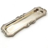 Antique silver pen tray - 21cm long & 75g ~ kink at 1 end & has hole in side detail and some small