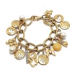 Nina Ricci gold tone charm bracelet