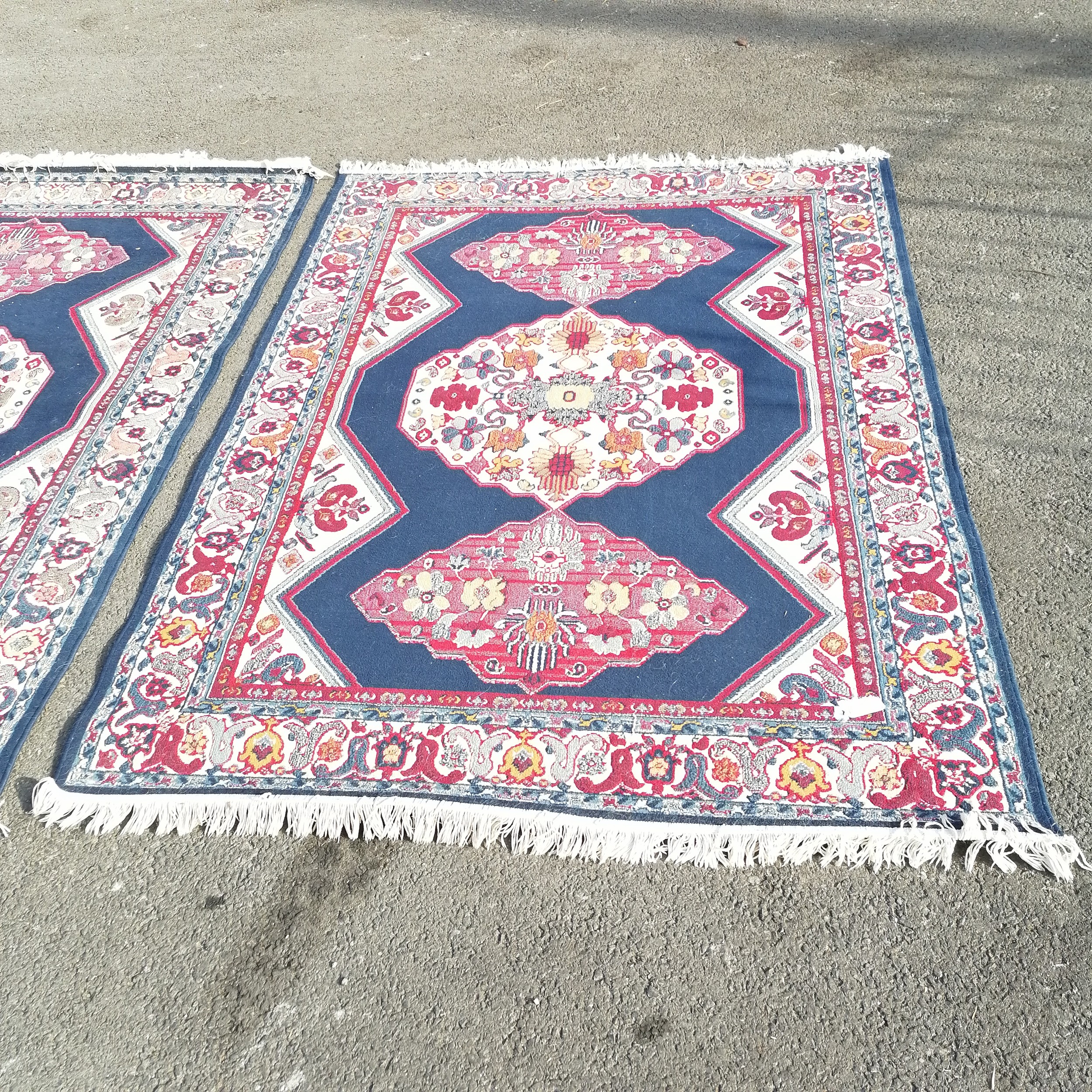 3 x blue ground carpets 230 cm x 168 cm in used condition - Image 4 of 4
