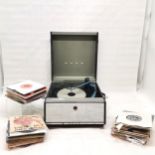 Monarch record player t/w a collection of 1970's and 1980's singles to include, Neil Diamond,