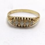 18ct hallmarked gold 5 stone diamond ring - size O½ & 2.4g total weight