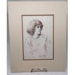 1977 mounted pen and ink portrait by Adrian Maurice Daintrey (1902-88) - 45cm x 36cm