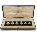 Cased set of Owen Powell 9ct gold stud set Patent 14232, Reg No 741122 - studs weight (5.1g) -