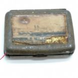 Antique Great Western Railway miniature part sewing kit in a tin with TSS Ibex label on lid 4.5cm