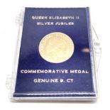 1977 Queens silver jubilee 9ct hallmarked gold commemorative medallion - 2.5g