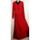 1970's red polka dot maxi dress. In good used condition