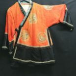 Antique Chinese embroidered jacket some damage to silk and lining