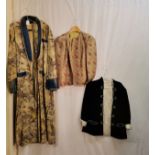 Patterned chinese jacket depicting animals 82cm chest t/w chinese reversible jacket, black velvet