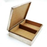 Sterling silver table cigarette box retailed by Noble & Chivers Bath with loaded base & wooden