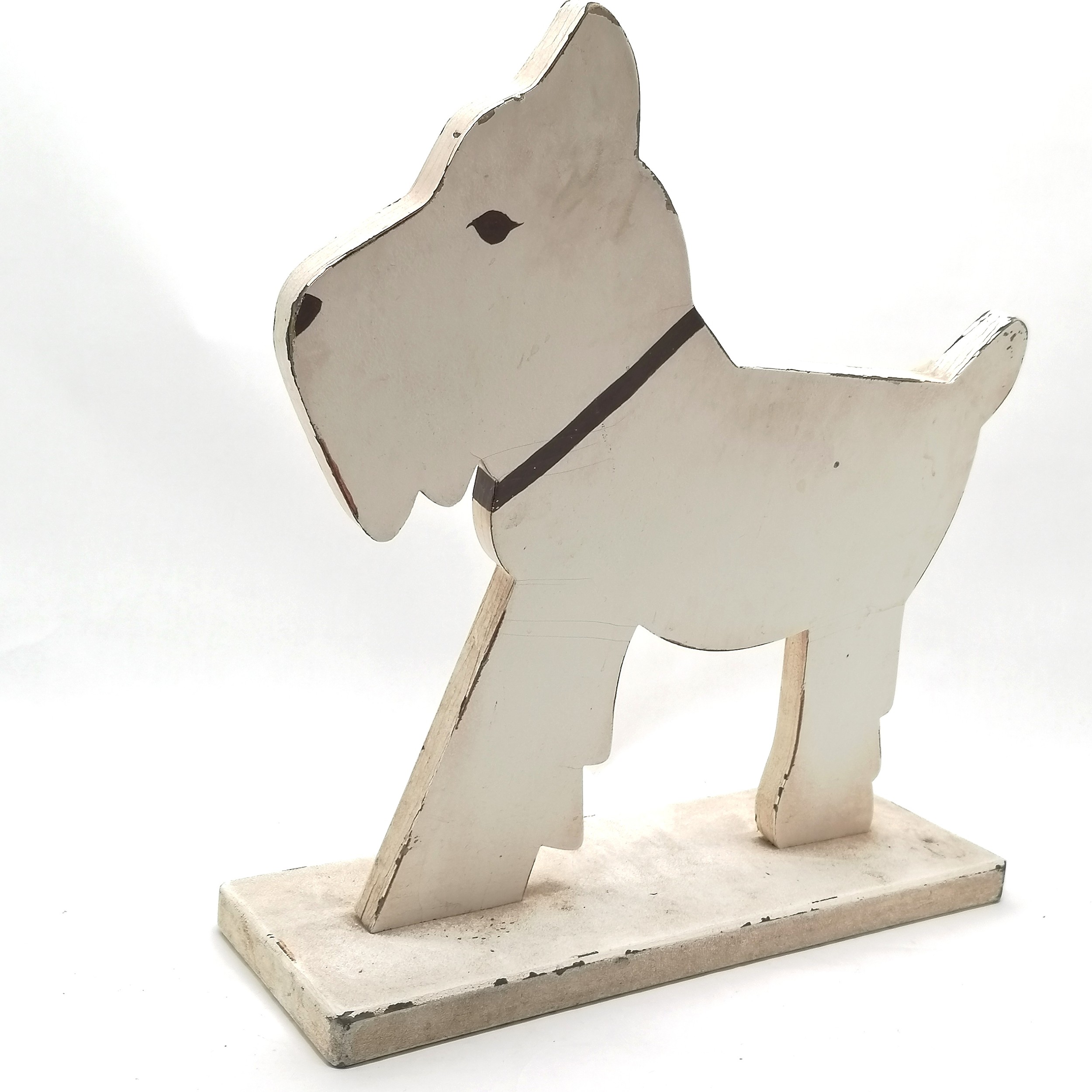 Vintage large painted wooden cut out of a dog 47cm high - Image 2 of 2