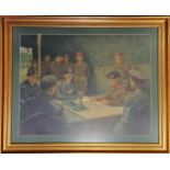 Terence Cuneo print of Field Marshall Montgomery signing the peace treaty