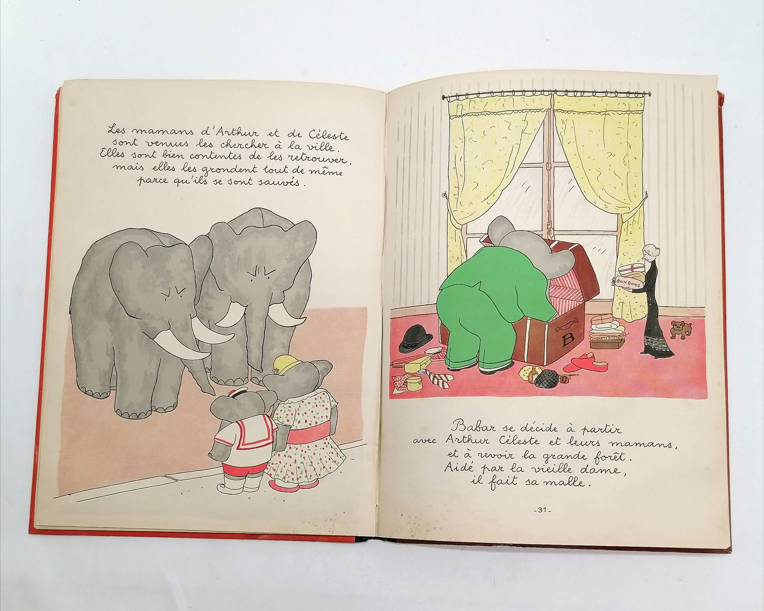 1931 book Histoire de Babar le petit elephant by Jean de Brunhoff (1899-1937) - has some water - Image 3 of 10