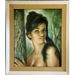 Mid 20th C framed print on board by J H Lynch 'Tina' frame 72cm x 63cm