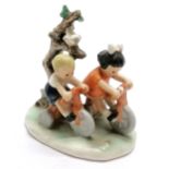 Goebel figure of 2 children riding tricycles GF102 - 11cm high with no obvious damage