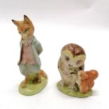 2 x Beswick Beatrix Potter figures - Foxy Whiskered Gentleman (oval mark) & Old Mr Brown - no