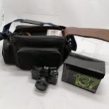 Contax 137 camera with 28mm lens & bag of assorted accessories