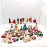 Collection of world dolls t/w vintage cat toy (12cm) etc
