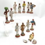 Qty of WWII pottery figurines brought back during the war - tallest 12cm & some a/f