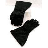 Pair of vintage Aquaseal motorbike gauntlet gloves by Waddingtons 37cm long x palm 12.5cm across -