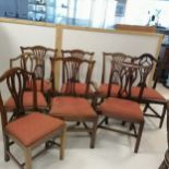 Set of four antique oak Hepplewhite style dining chairs, comprising of 3 dining chairs and a