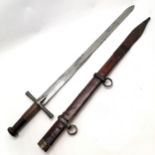 Antique Northern African sword / kaskara with original covered scabbard - total length 82cm