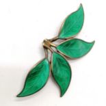 David Andersen silver enamel leaf brooch - 6cm ~ slight a/f to 1 leaf but no losses - SOLD ON BEHALF