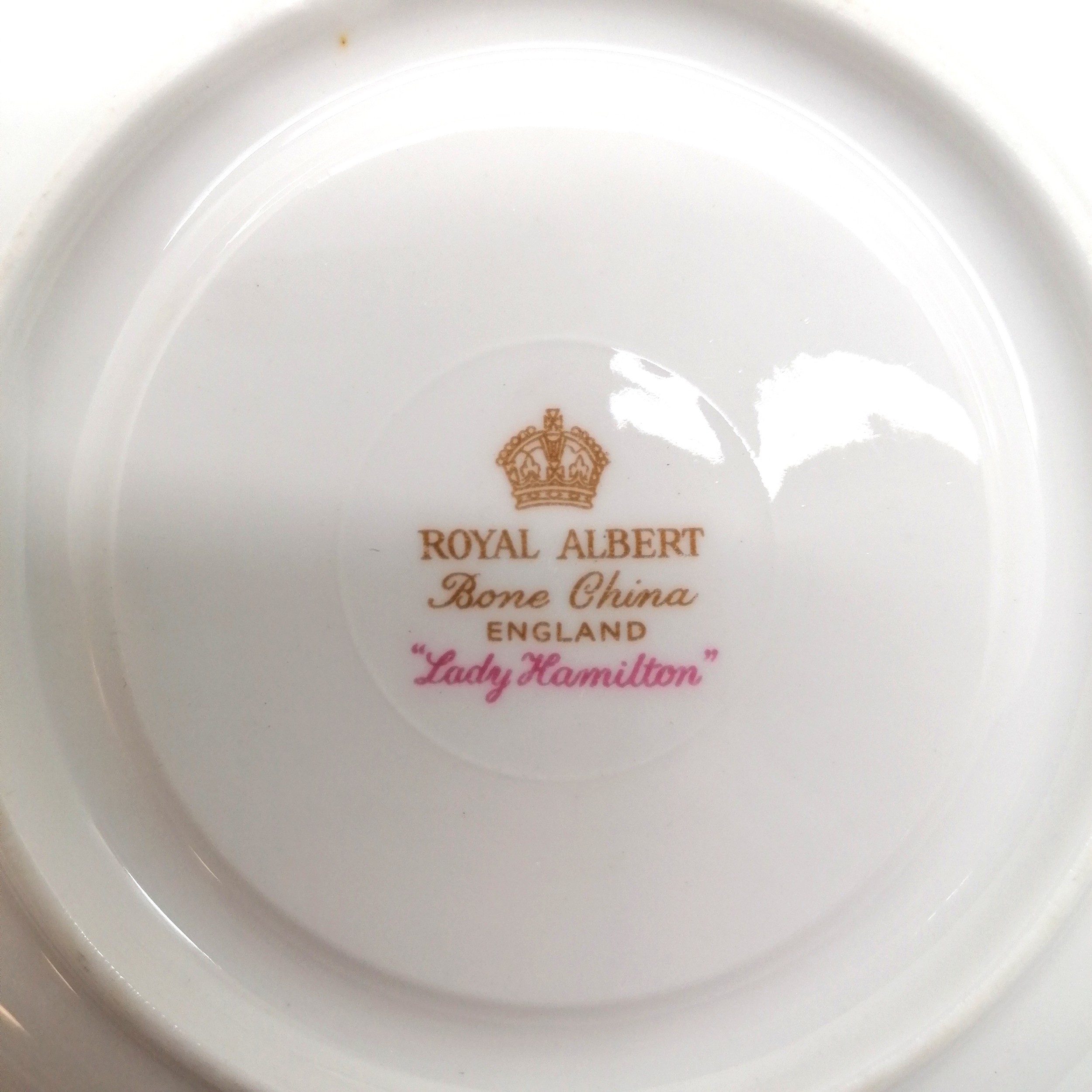 Royal Albert Tea service in the Lady Hamilton pattern, 1 cup missing, in good used condition, t/w - Image 3 of 4