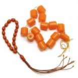 2 x strands of prayer beads - smaller one amber beads?