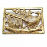 Sterling craft by Coro gilt pheasant brooch - 61mm across & 26.5g