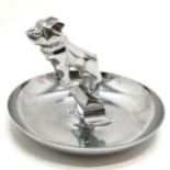 Original Mack truck mascot Pat 87331, mounted on a cigar ashtray 18cm diameter 12cm high- In good