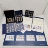 Qty of mostly royalty coins / covers inc 19 x £5 coins, 50p's, folder with 4 x £5 FDC's etc