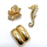 Gerry's seahorse brooch (69mm) t/w 1968 & 1970 Grosse brooches