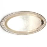 USA sterling silver pierced oval tray #7745 by Weidlich Bros - 32cm across & 231g ~ surface