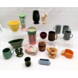 Collection of Sylvac to include, vases,mugs, jam pots, etc, beige matt dog, slight chip to the nose,