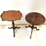 A Chippendale style mahogany wine table, with shell capped corners ( 2 damaged) 52 cm in height,