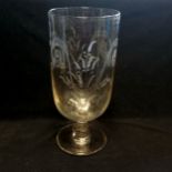 Antique etched glass celery vase 23cm high - In good used condition