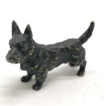 Cold painted bronze figure of a scottie dog - 8cm across x 5.5cm high ~ some losses