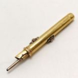 Mordan & Co unmarked 18ct gold cased combination propelling pencil & dip pen - 7cm extended & 11.