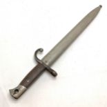 Antique military bayonet with original scabbard - 43cm long ~ marked U145 to scabbard tag & crown