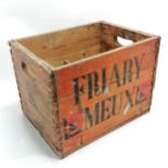 Original Friary Meux wooden crate dated 9-62 ~ 40cm x 29cm x 28cm & lacks 1 part of a divider &