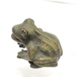 Cold painted bronze miniature frog figure - 2.5cm across
