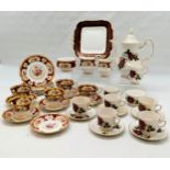 Royal Albert Tea service in the Lady Hamilton pattern, 1 cup missing, in good used condition, t/w