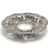 Austro Hungarian : Budapest antique silver marked pierced & embossed dish by LK - 24cm diameter &