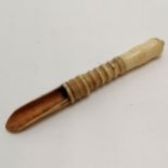 Antique Georgian turned bone apple corer 11.5cm long- very slight crack