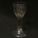18th century cordial glass with pontil scar to base - 11.5cm high & 6.2cm base ~ no obvious damage