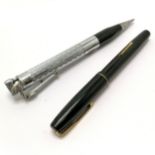 Ronson novelty lighter propelling pencil 'Penciliter' - 14cm t/w Watermans fountain pen with 14ct