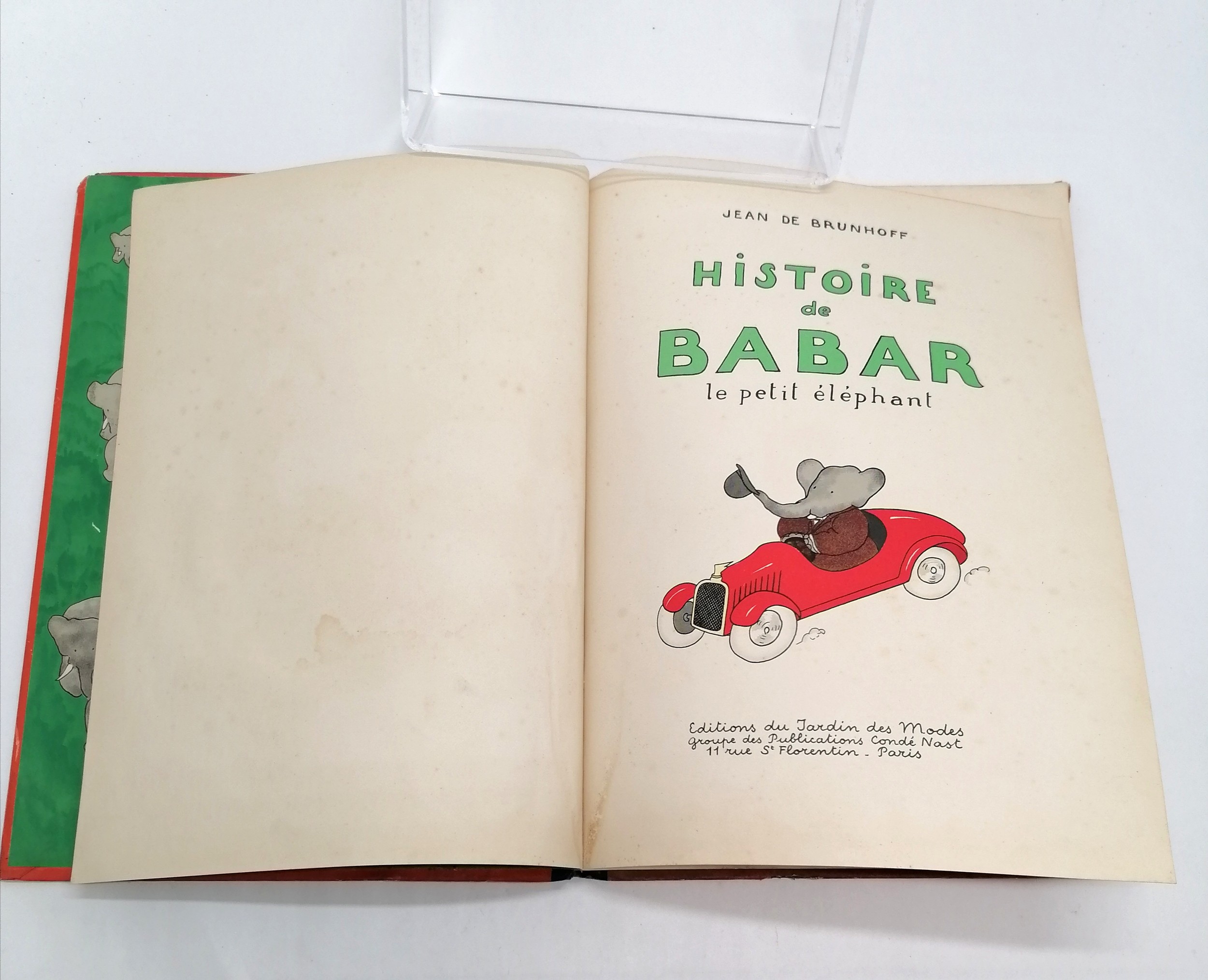 1931 book Histoire de Babar le petit elephant by Jean de Brunhoff (1899-1937) - has some water - Image 2 of 10